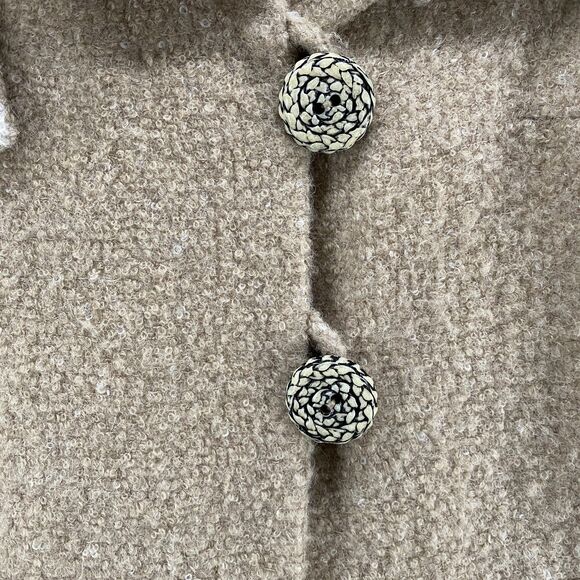 Leifsdottir Coat Womens 8 Tan Wool Mohair Alpaca Blend Textured Button Classy - Picture 5 of 13